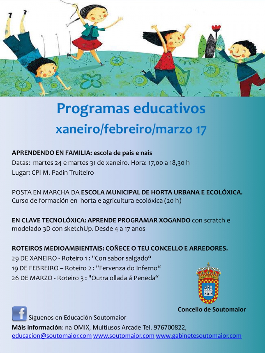 Inicio de programas educativos: Tecnoloxía, medioambiente e educación familiar